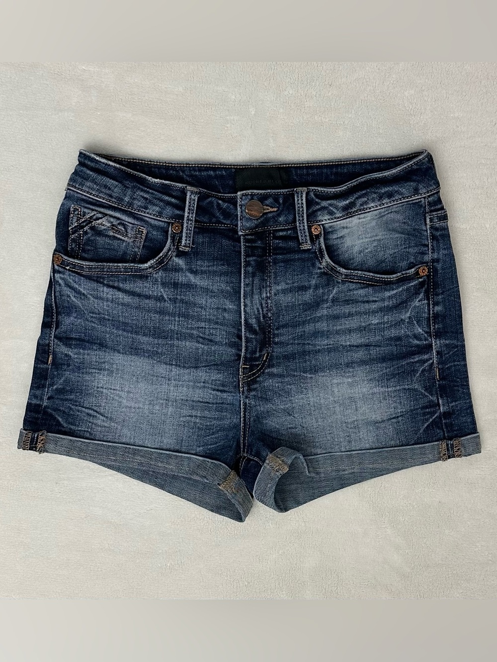 Buckle Black Women's Dark Blue Rolled Hem Denim Shorts Fit No. 93
